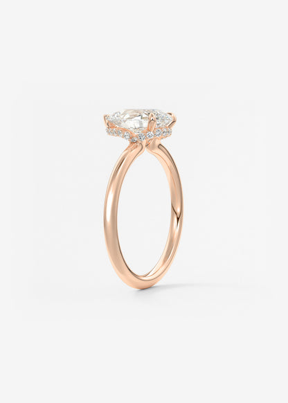 Pear Hidden Halo Lab Grown Diamond Engagement Ring