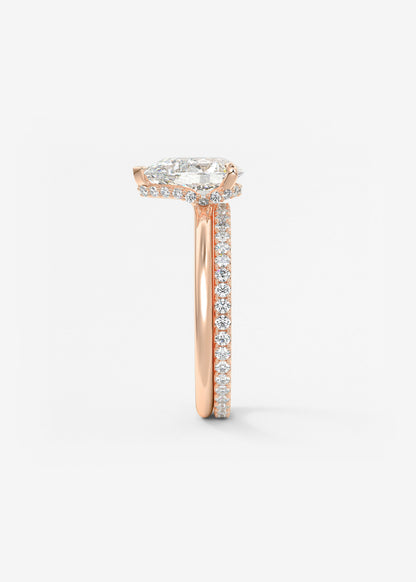 Pear Hidden Halo Lab Grown Diamond Engagement Ring