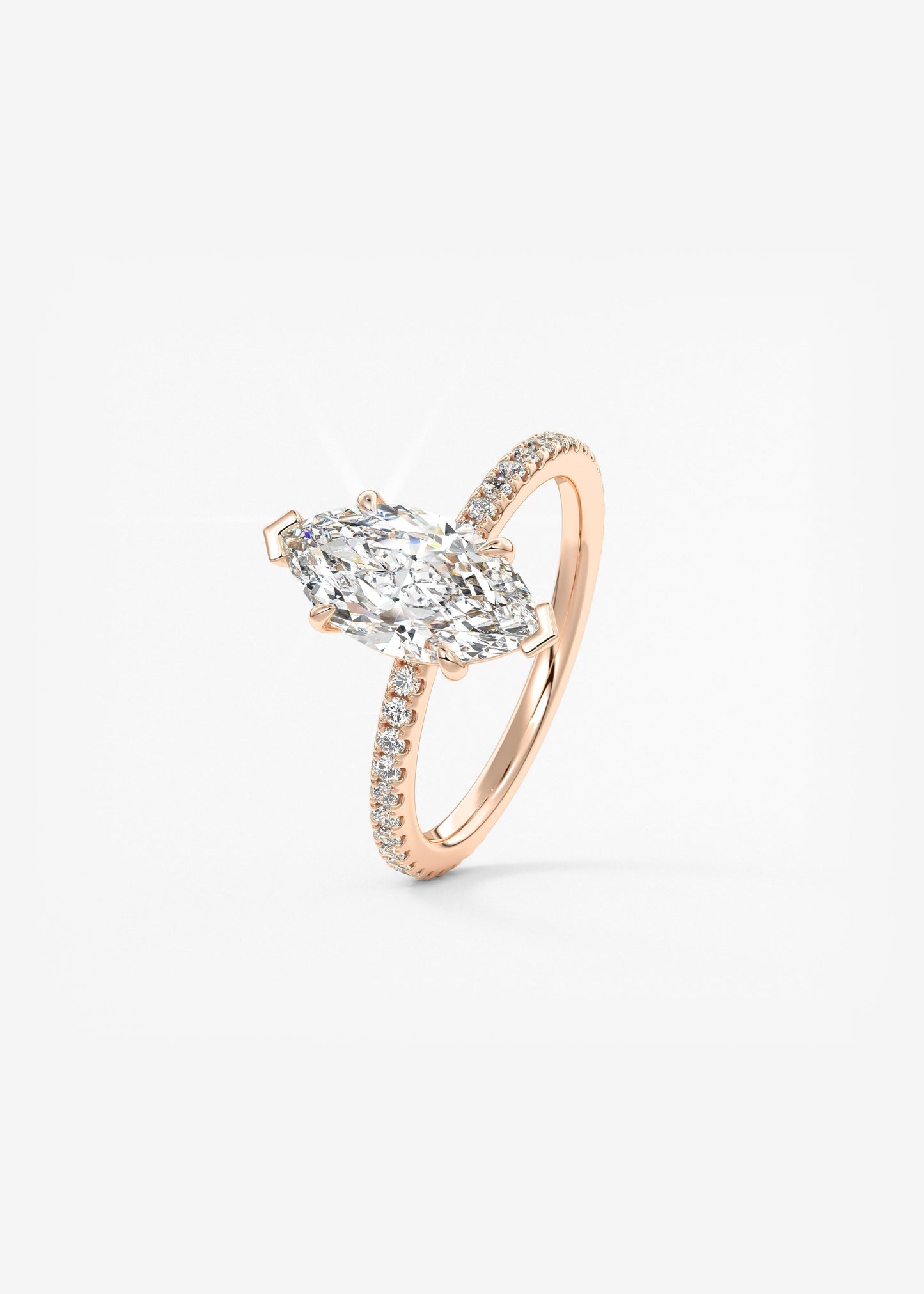 Marquise Pave Lab Grown Diamond Engagement Ring