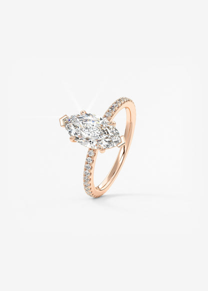 Marquise Pave Lab Grown Diamond Engagement Ring