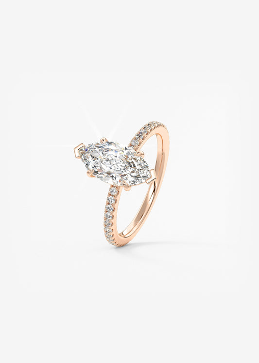 Marquise Pave Lab Grown Diamond Engagement Ring