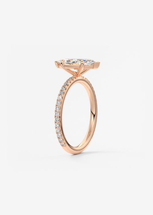 Marquise Pave Lab Grown Diamond Engagement Ring