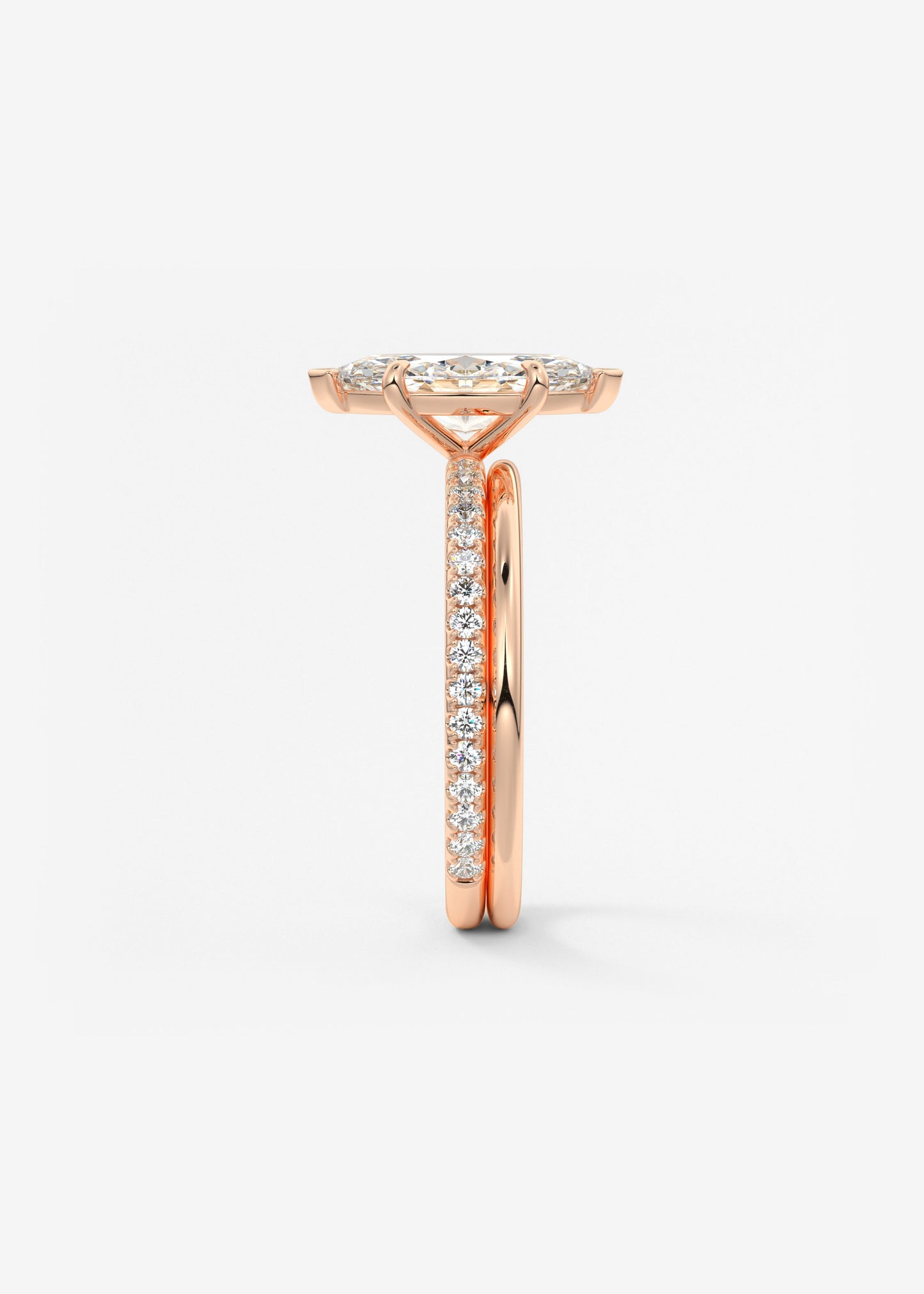 Marquise Pave Lab Grown Diamond Engagement Ring