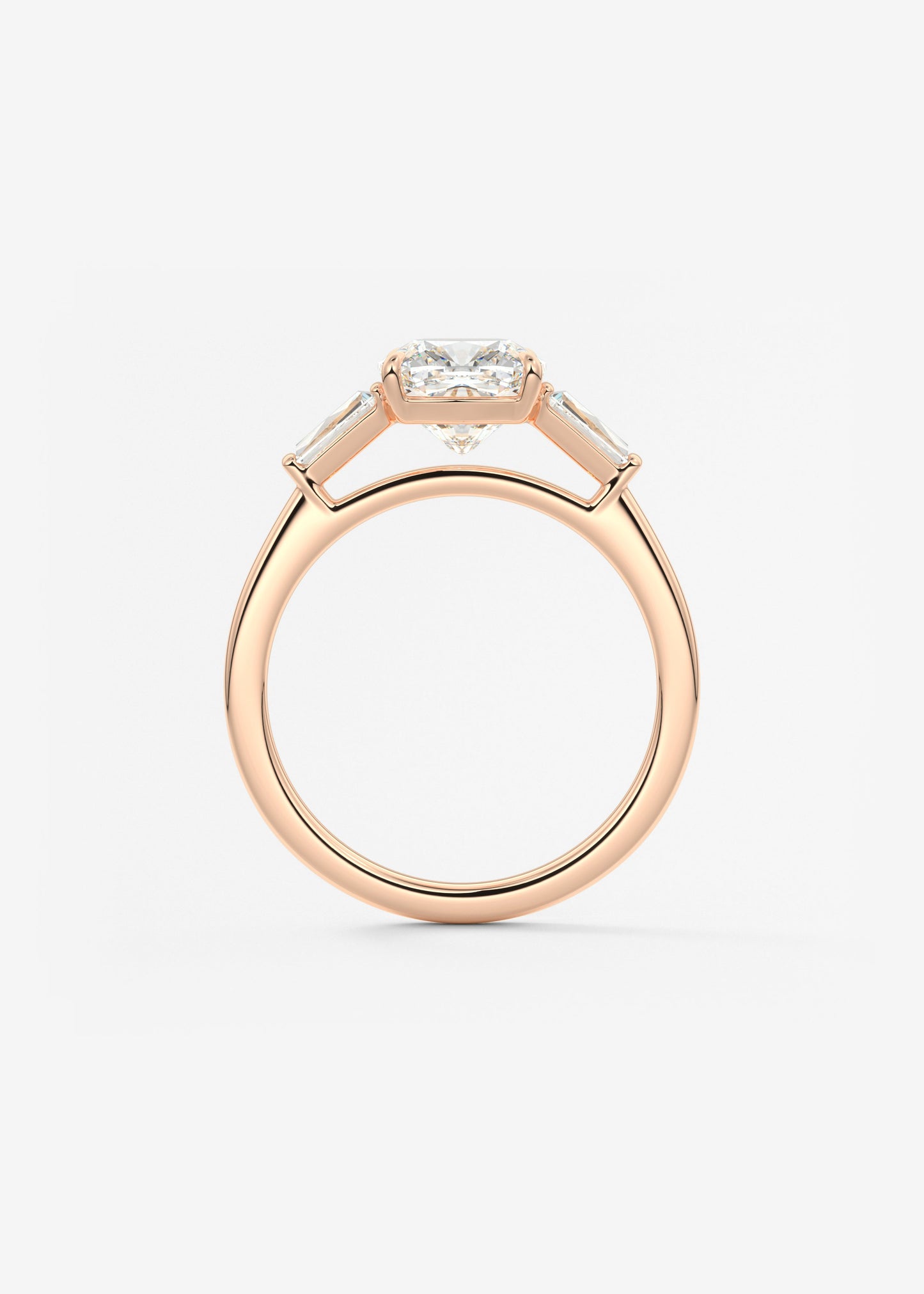 Cushion Three Stone Lab Grown Diamond Engagement Ring