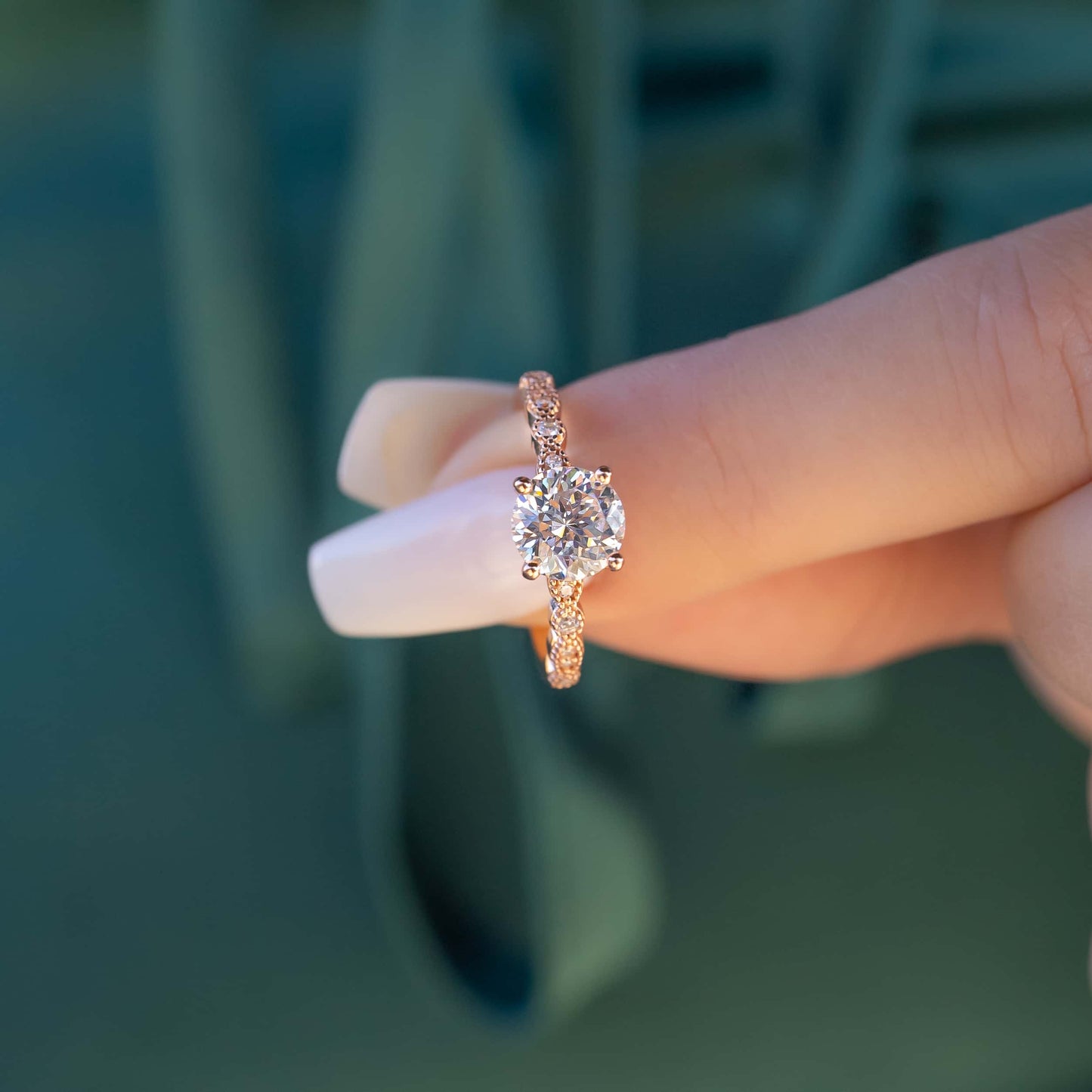 1.80 CT Round Cut Solitaire Moissanite Engagement Ring