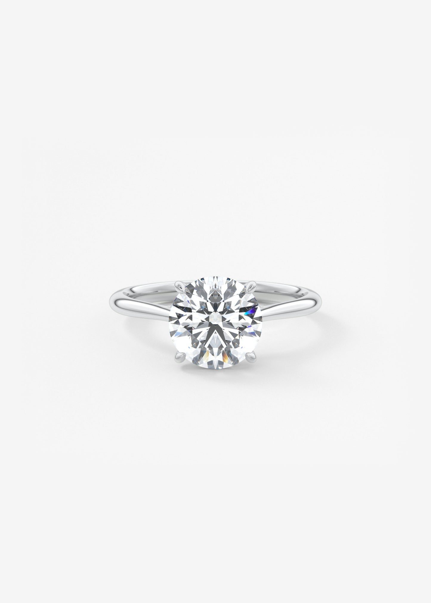 Round Hidden Halo Cathedral Lab Grown Diamond Engagement Ring