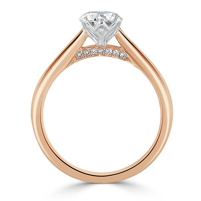 0.75 CT Round Cut Solitaire Moissanite Engagement Ring