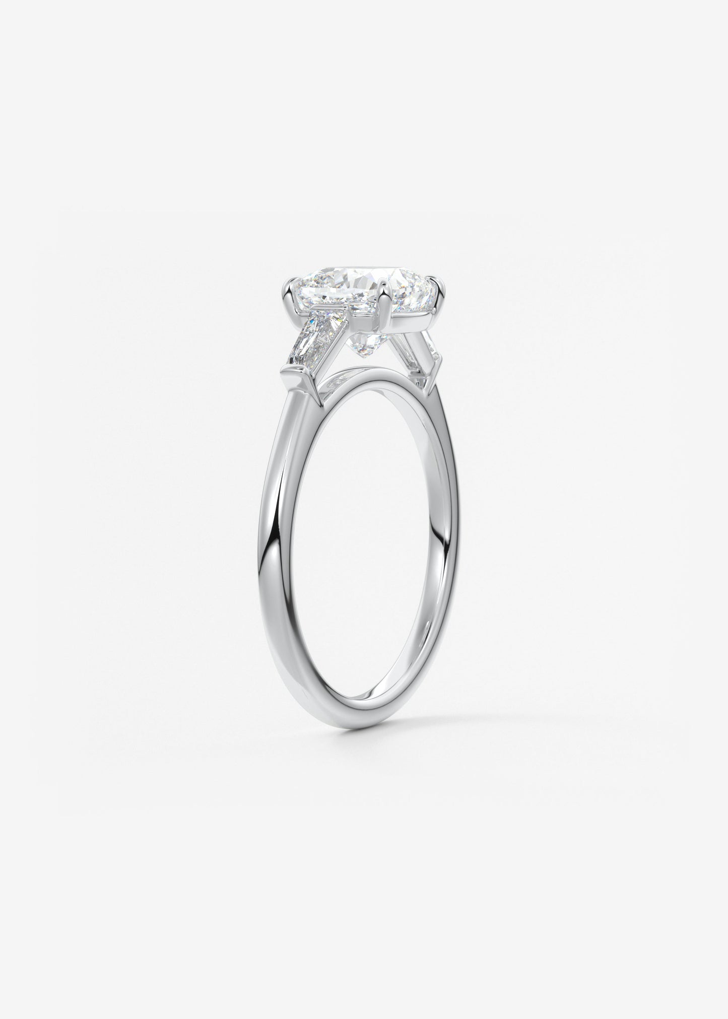 Cushion Three Stone Lab Grown Diamond Engagement Ring