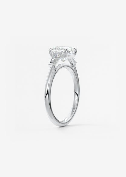 Cushion Three Stone Lab Grown Diamond Engagement Ring