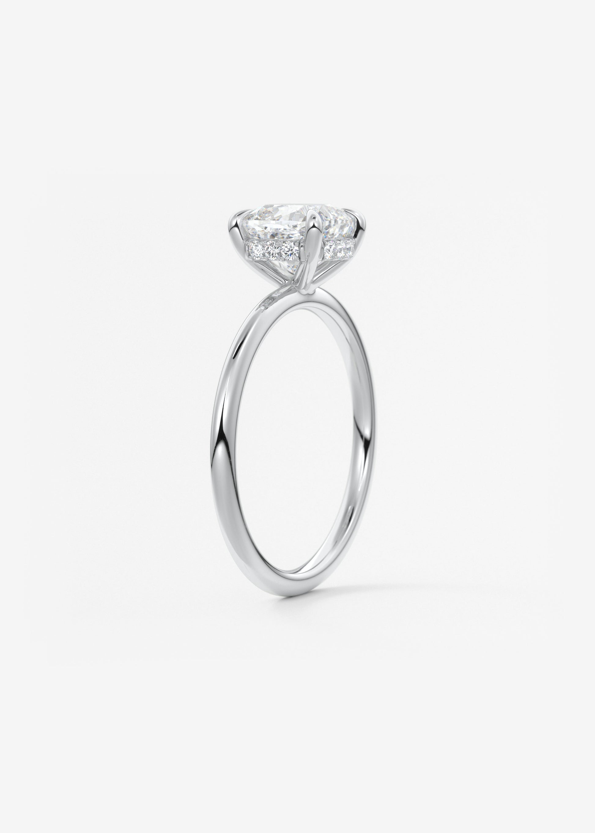 Cushion Hidden Halo Lab Grown Diamond Engagement Ring