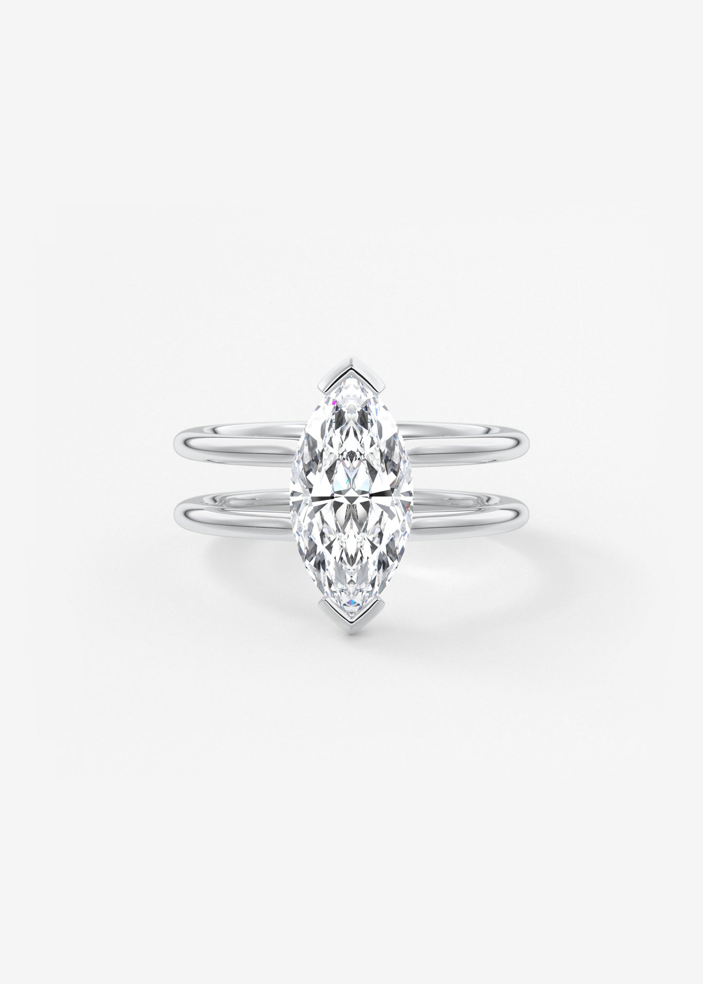 Marquise Cathedral Lab Grown Diamond Engagement Ring