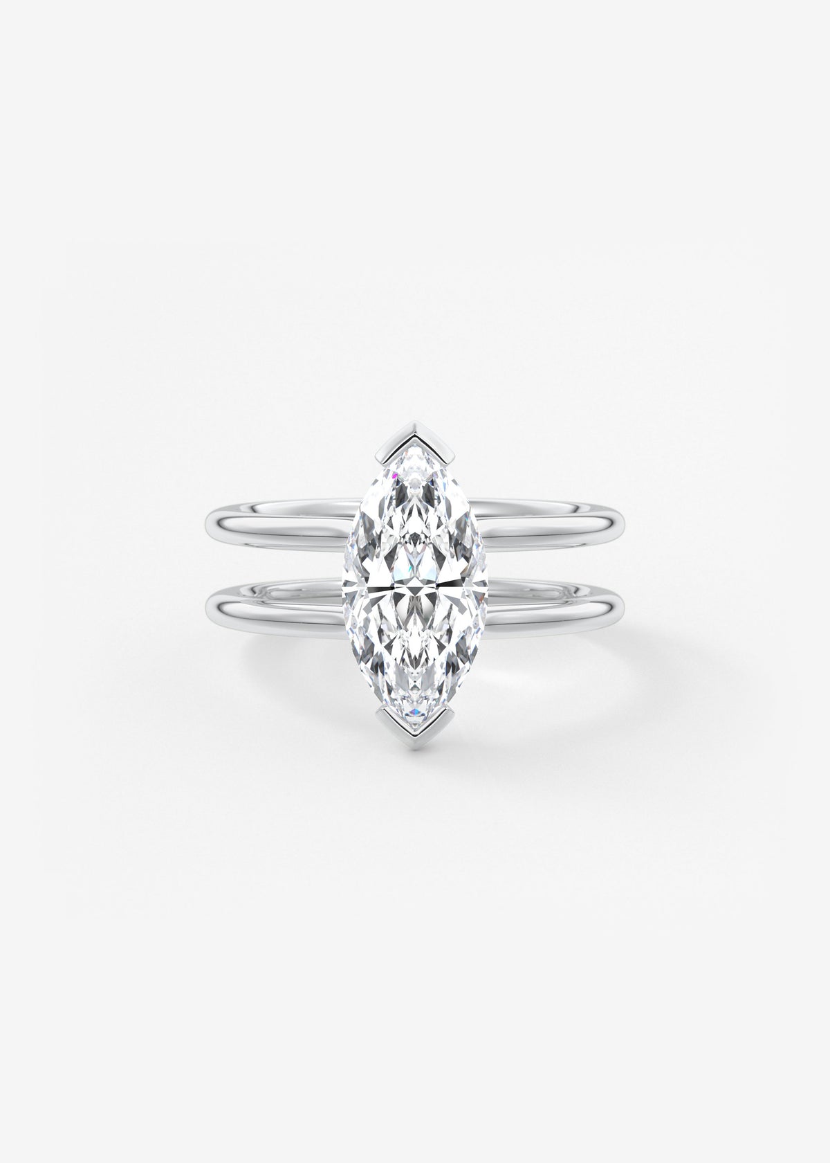 Marquise Cathedral Lab Grown Diamond Engagement Ring