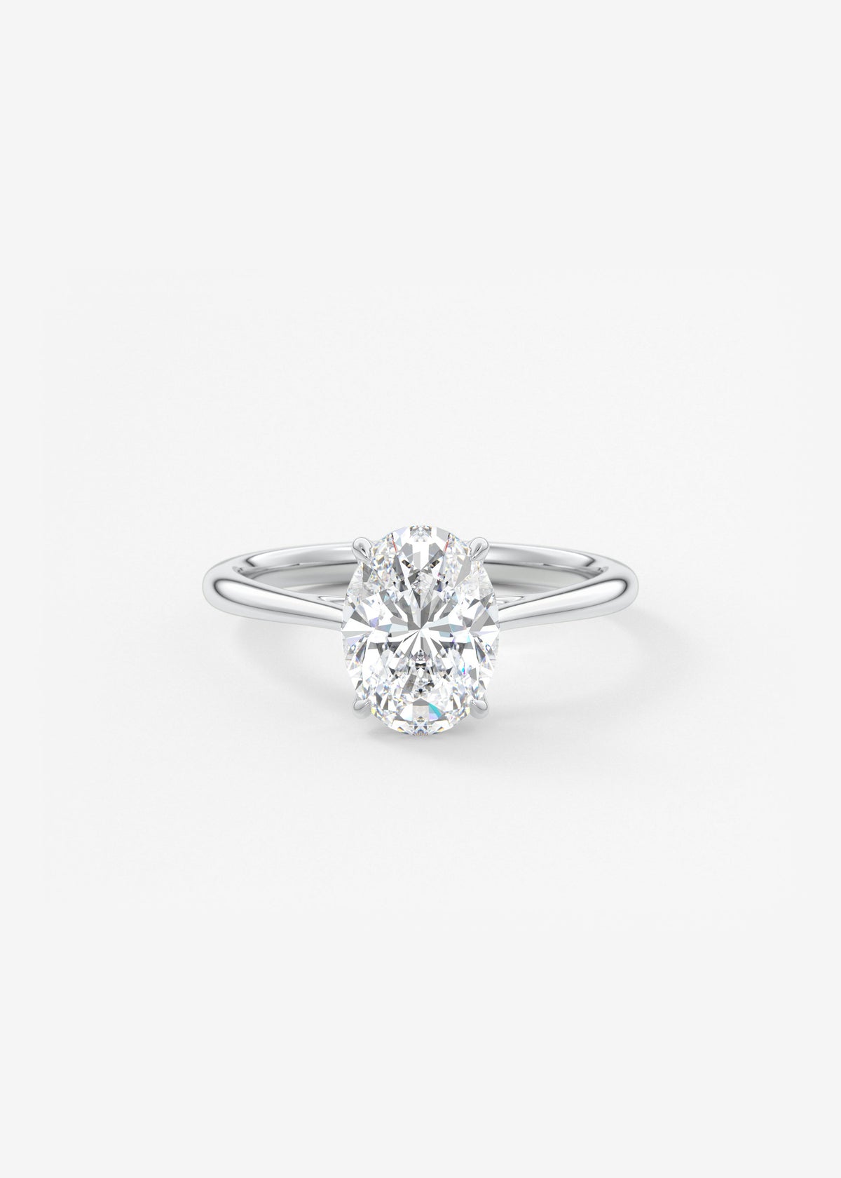 Oval Cathedral Lab Grown Diamond Engagement Ring
