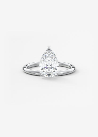 Pear Solitaire Lab Grown Diamond Engagement Ring