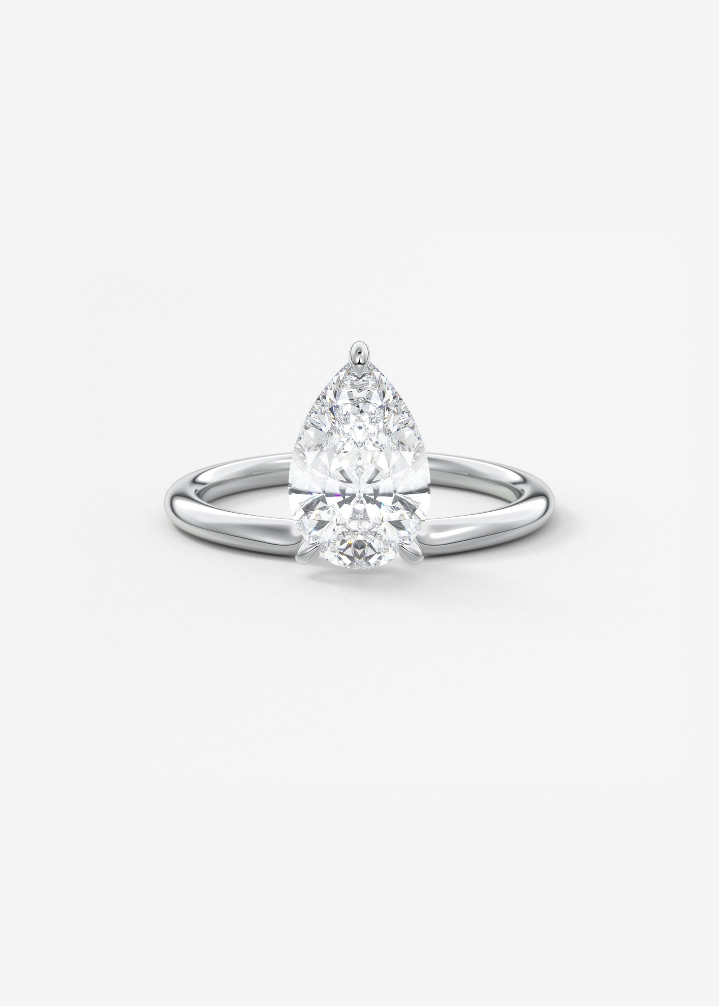 Pear Solitaire Lab Grown Diamond Engagement Ring