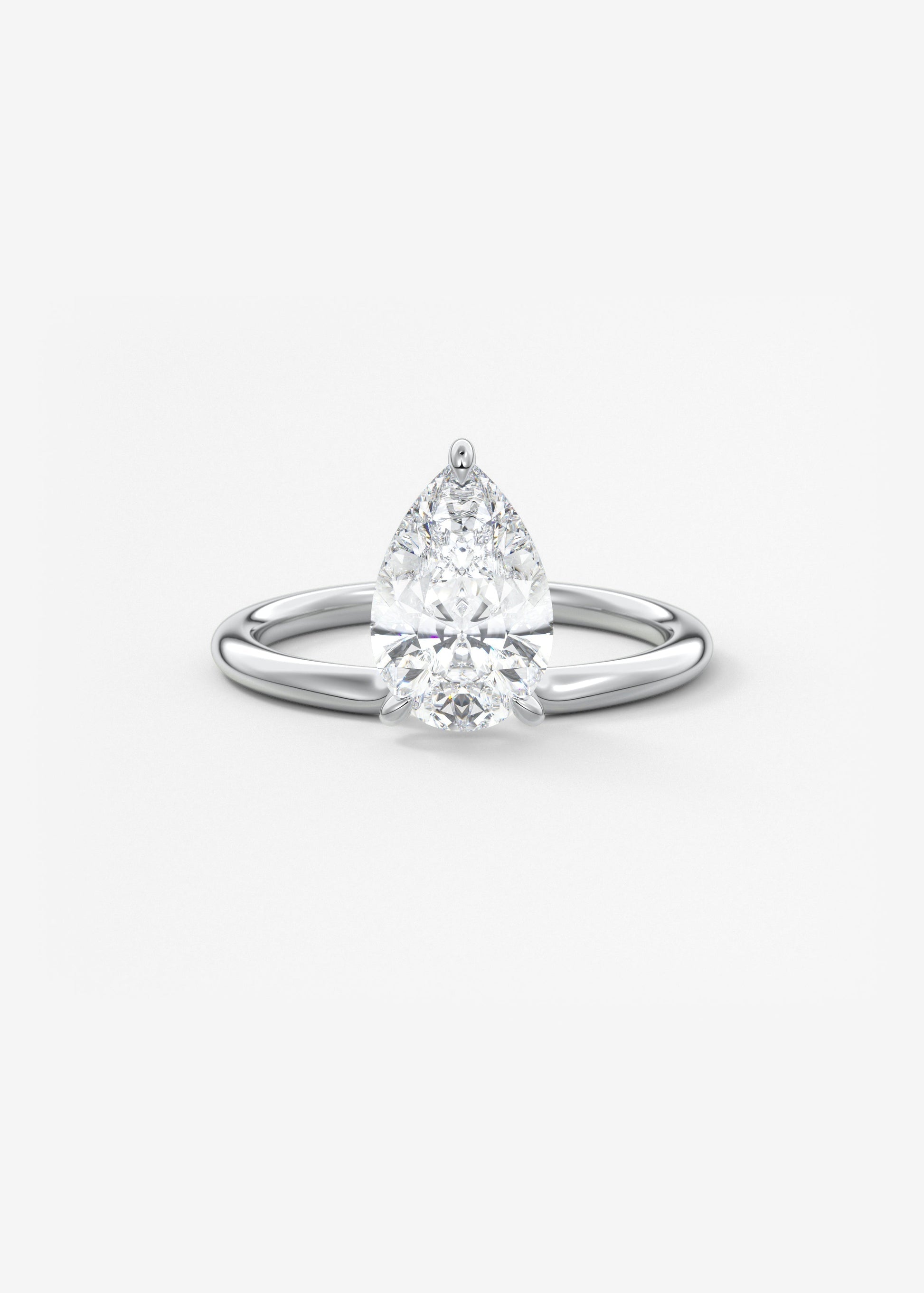 Pear Solitaire Lab Grown Diamond Engagement Ring