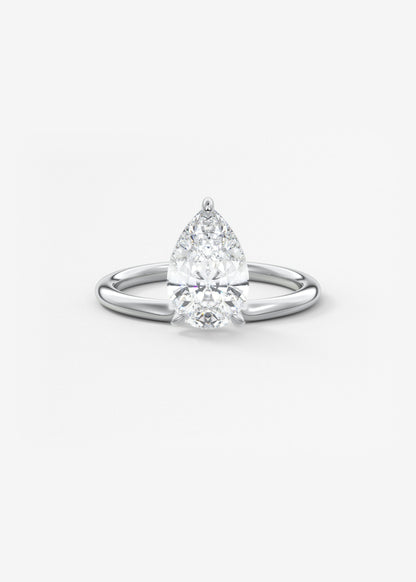 Pear Solitaire Lab Grown Diamond Engagement Ring