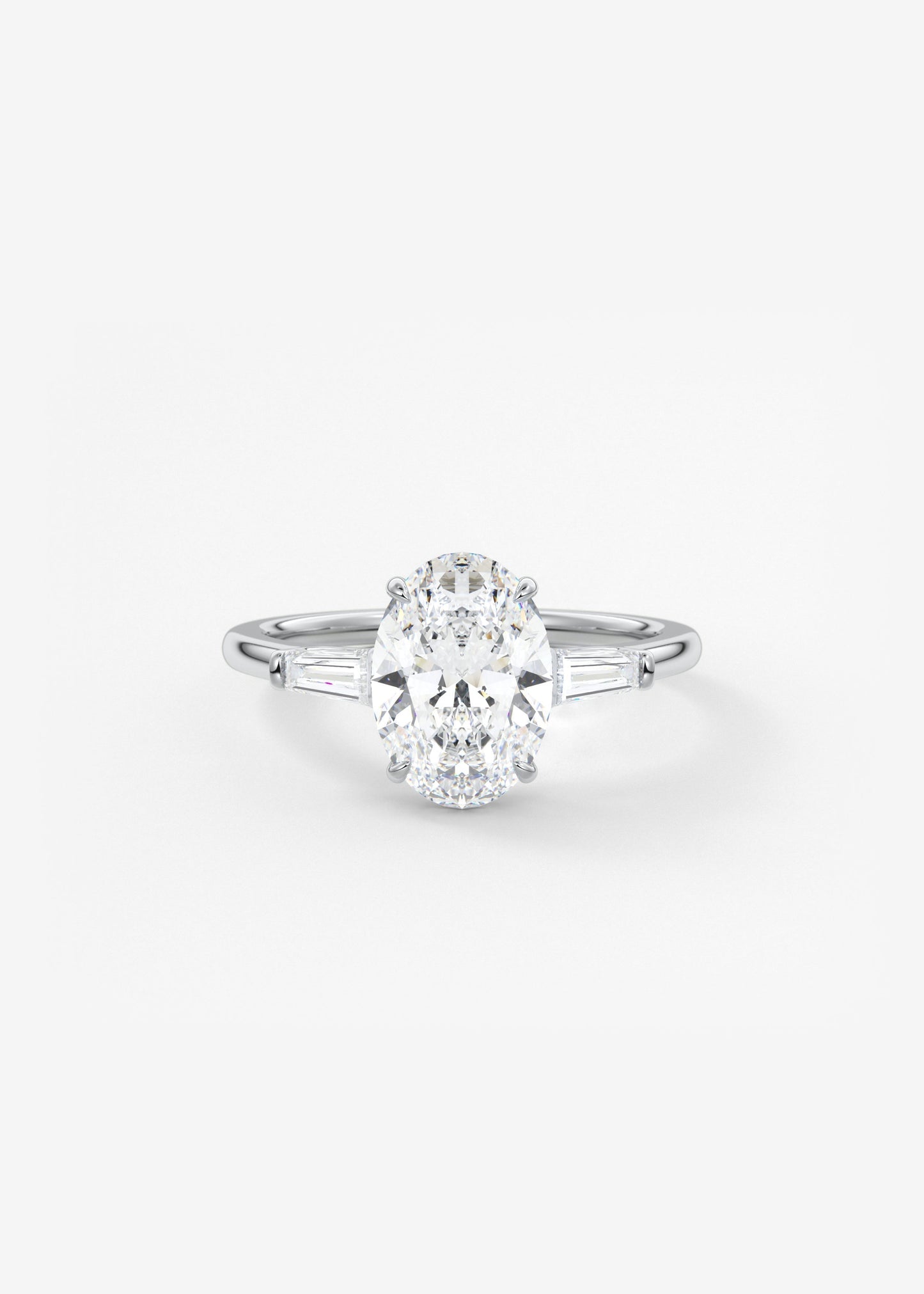 Oval Three Stone Lab Grown Diamond Engagement Ring