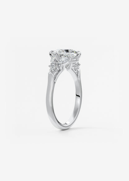 Princess Cluster Lab Grown Diamond Engagement Ring