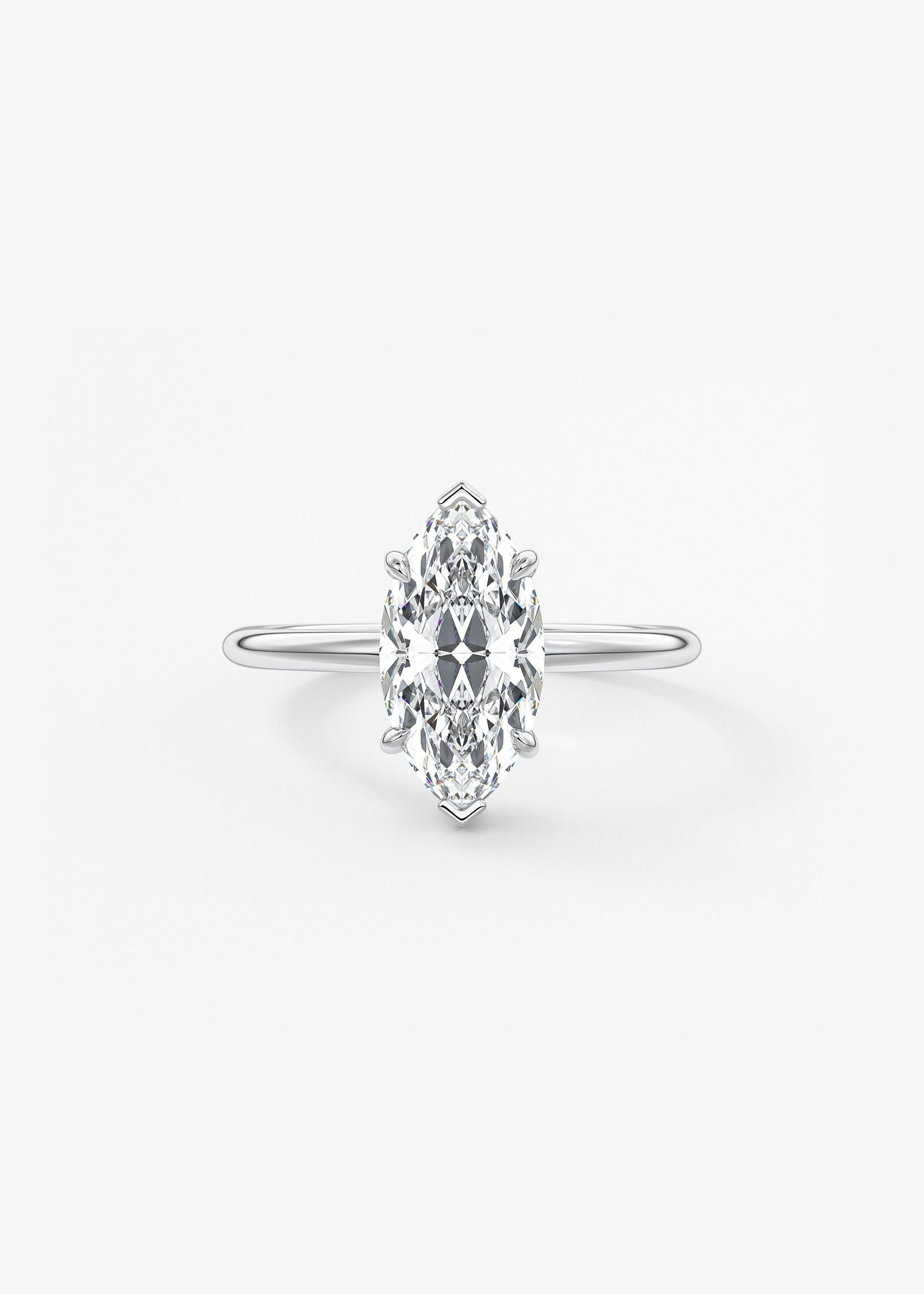 Marquise Hidden Halo Lab Grown Diamond Engagement Ring