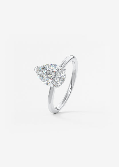 Pear Hidden Halo Lab Grown Diamond Engagement Ring