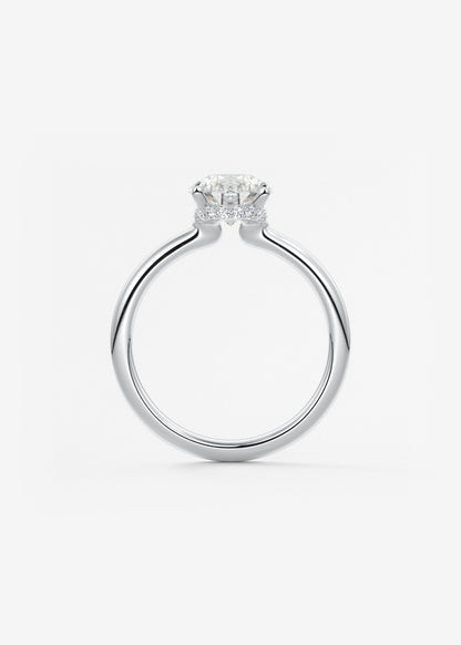 Pear Hidden Halo Lab Grown Diamond Engagement Ring