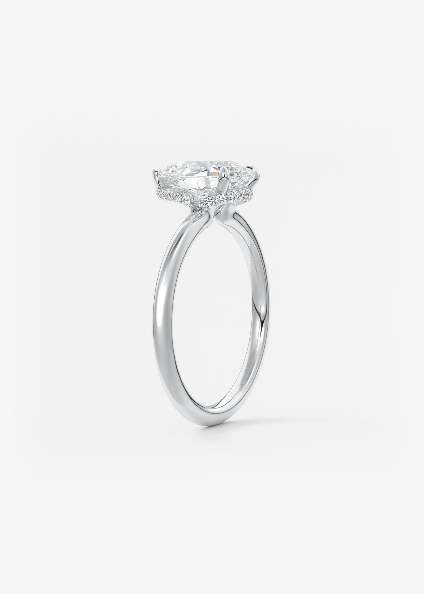 Pear Hidden Halo Lab Grown Diamond Engagement Ring