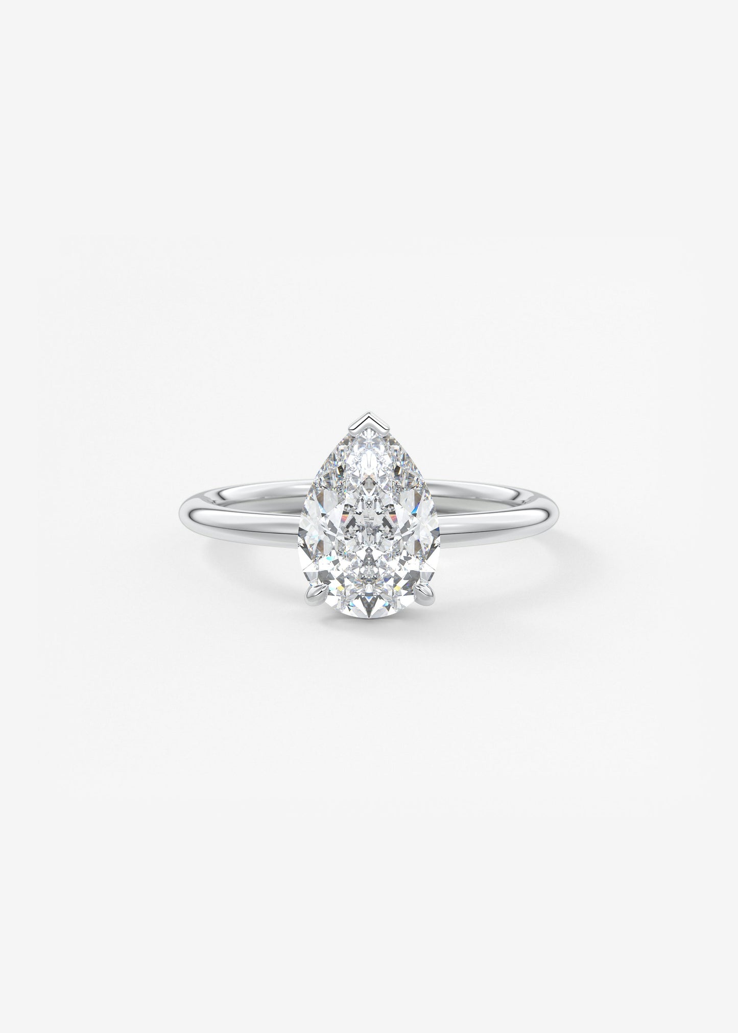 Pear Hidden Halo Lab Grown Diamond Engagement Ring