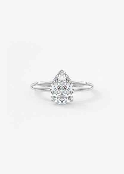 Pear Hidden Halo Lab Grown Diamond Engagement Ring
