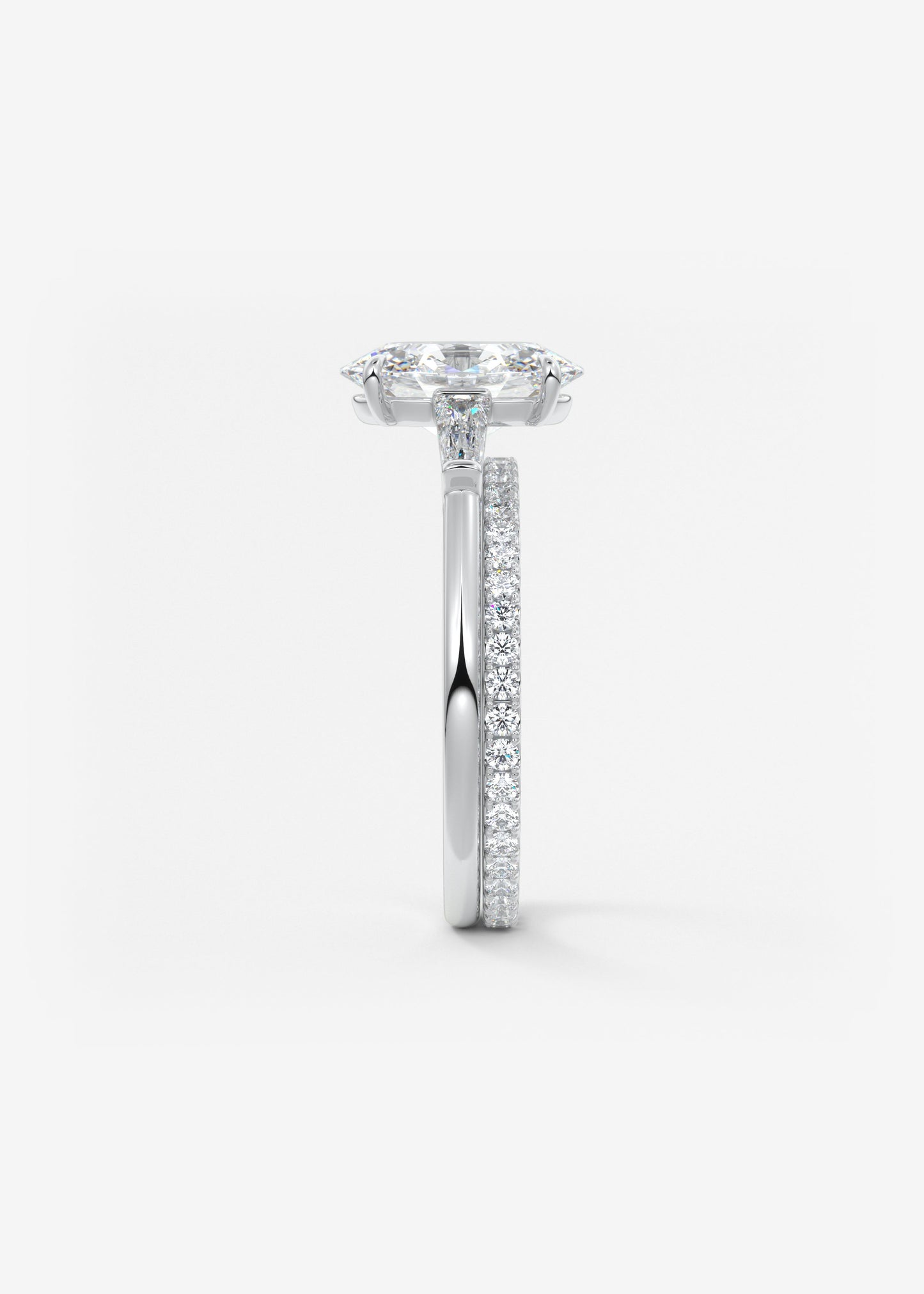 Oval Three Stone Lab Grown Diamond Engagement Ring
