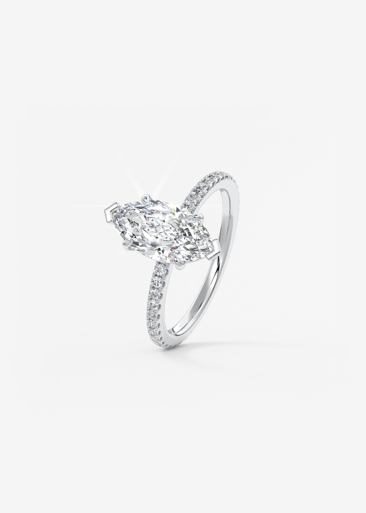 Marquise Pave Lab Grown Diamond Engagement Ring