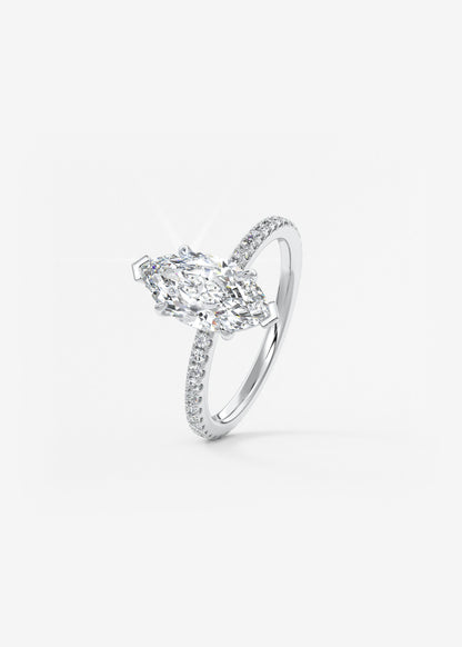 Marquise Pave Lab Grown Diamond Engagement Ring