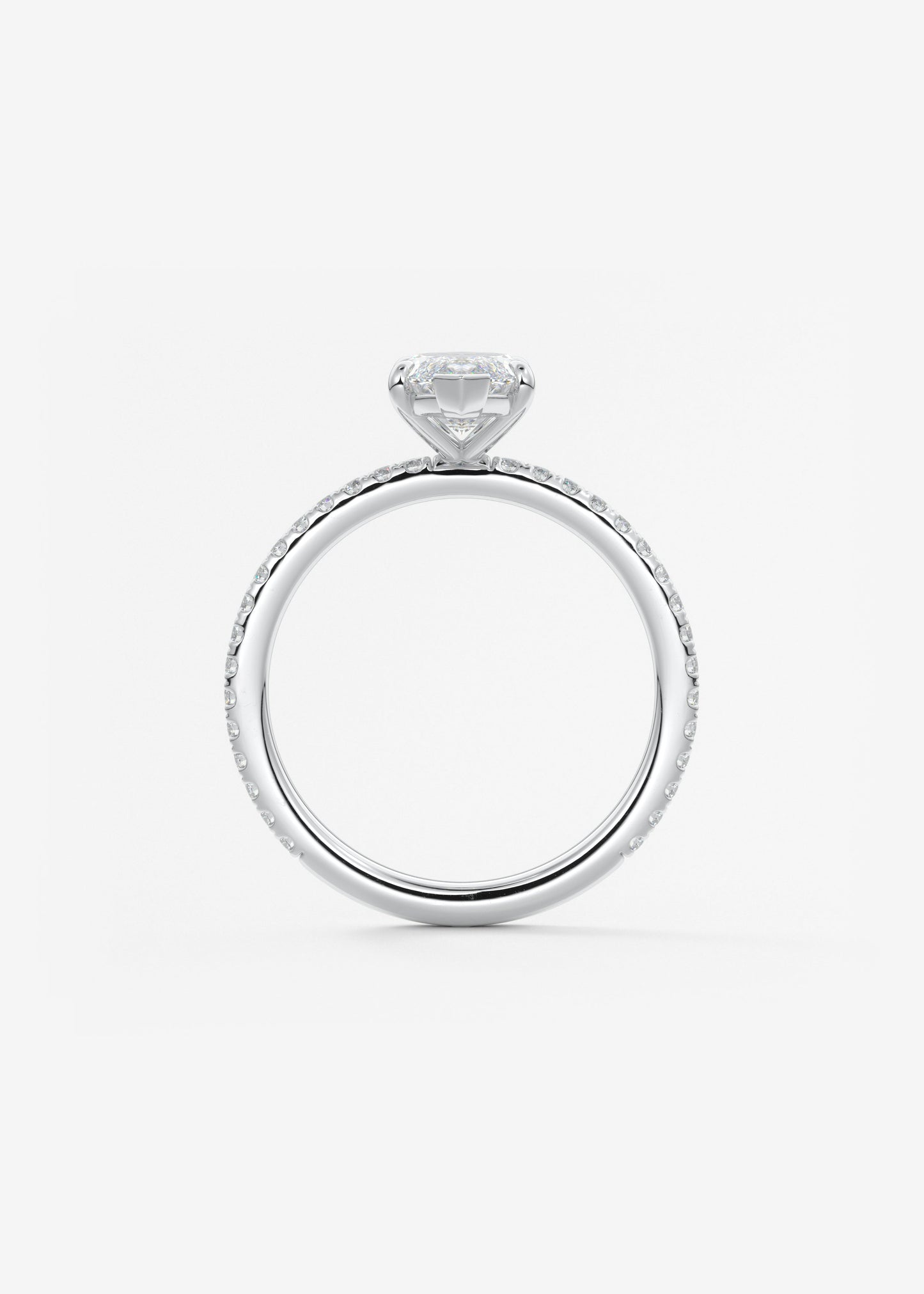 Marquise Pave Lab Grown Diamond Engagement Ring