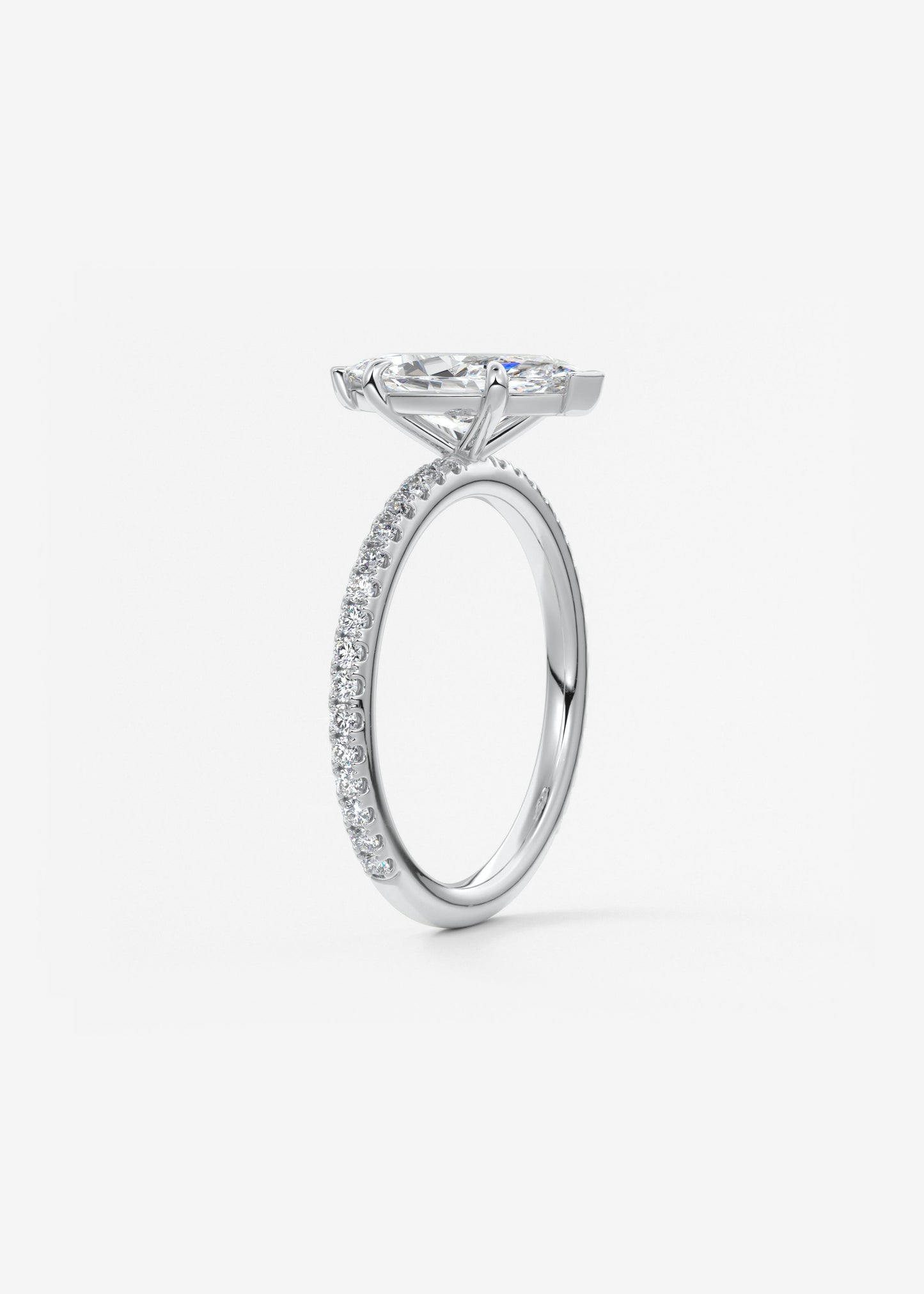 Marquise Pave Lab Grown Diamond Engagement Ring