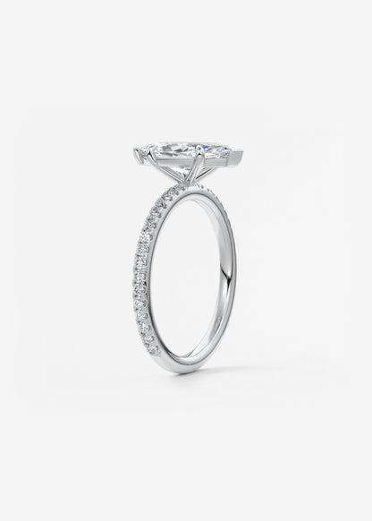 Marquise Pave Lab Grown Diamond Engagement Ring