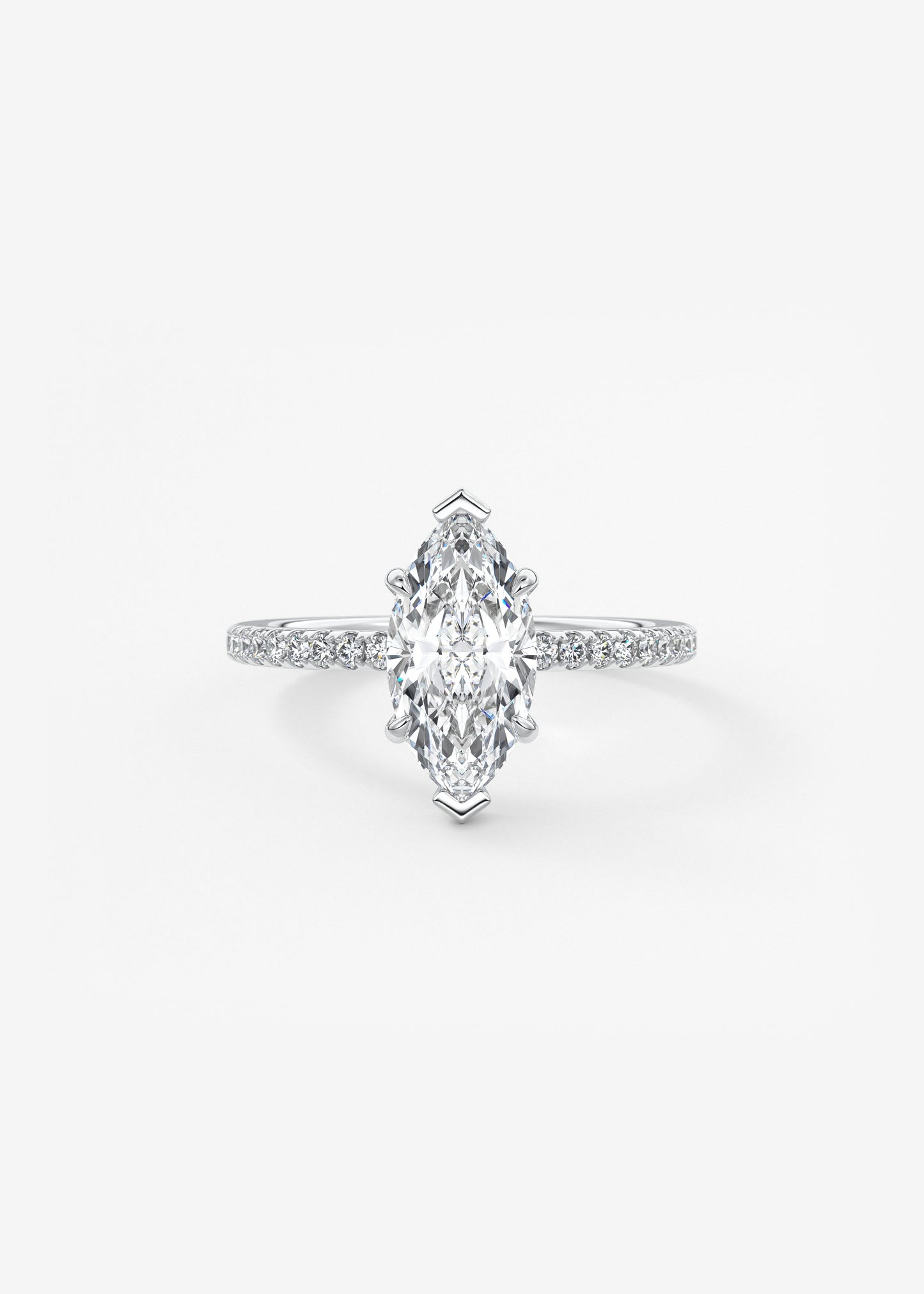 Marquise Pave Lab Grown Diamond Engagement Ring