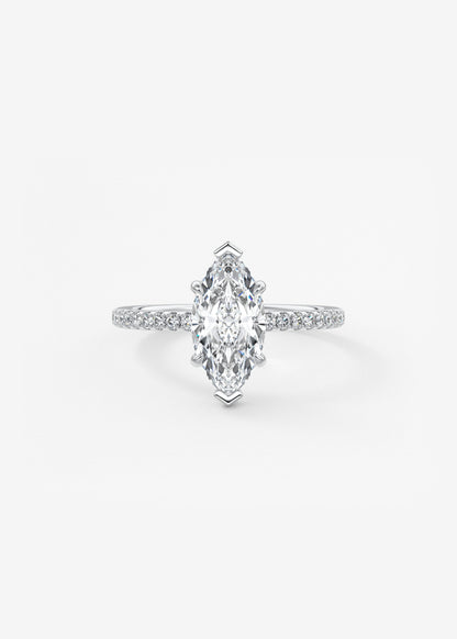 Marquise Pave Lab Grown Diamond Engagement Ring