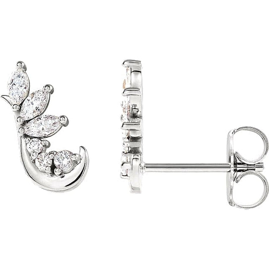 0.25 TCW Marquise Cut Stud Moissanite Earrings