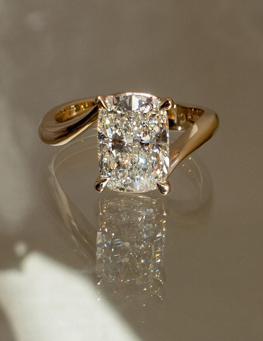 1.0 - 3.0 CT Elongated Cushion Shaped Lab Grown Diamond Soliatire Style Engagement Ring