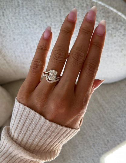 1.0 - 3.0 CT Elongated Cushion Shaped Lab Grown Diamond Soliatire Style Engagement Ring