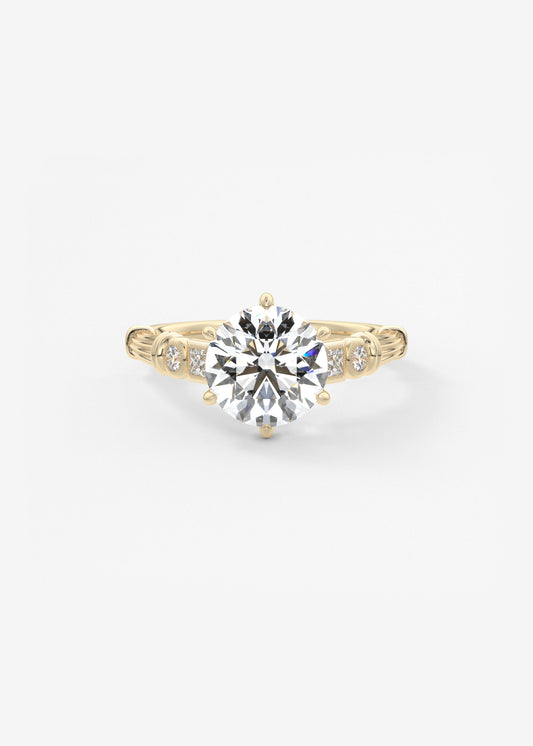 Round Art Deco Lab Grown Diamond Engagement Ring