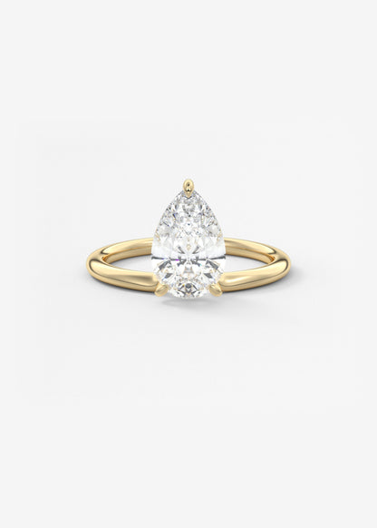 Pear Solitaire Lab Grown Diamond Engagement Ring