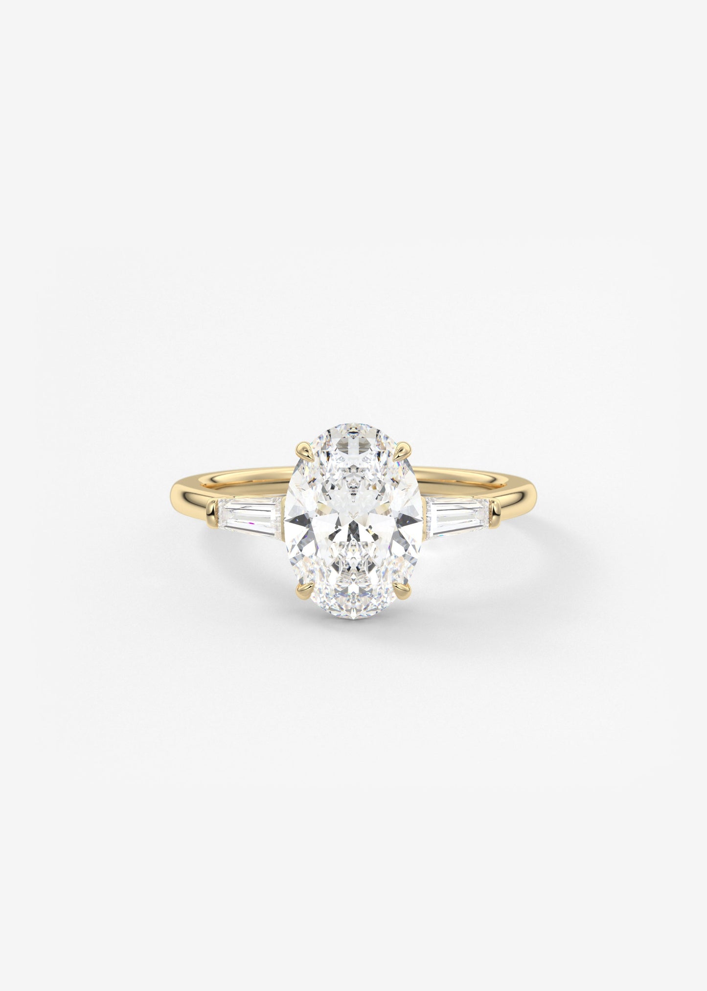 Oval Three Stone Lab Grown Diamond Engagement Ring