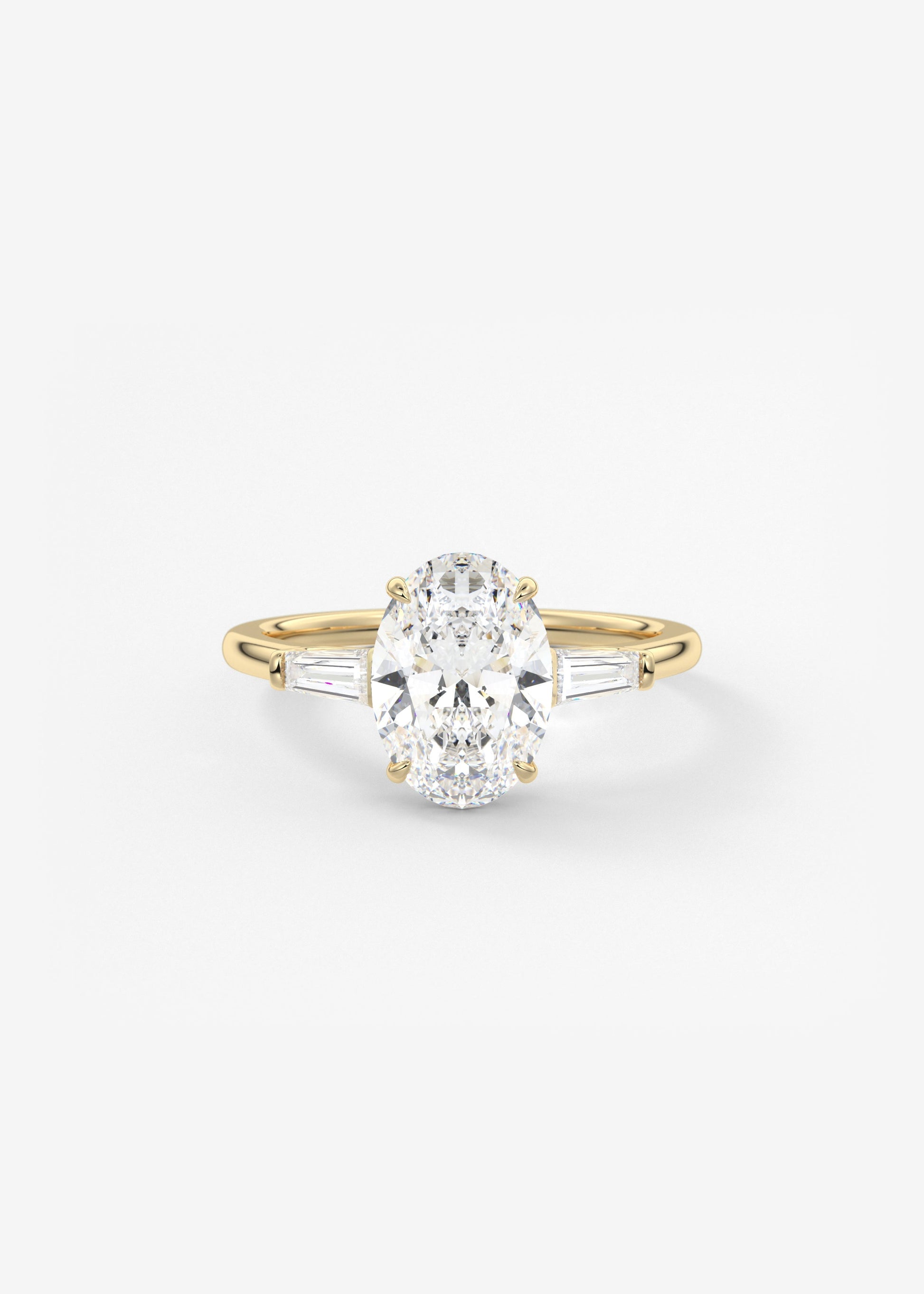 Oval Three Stone Lab Grown Diamond Engagement Ring