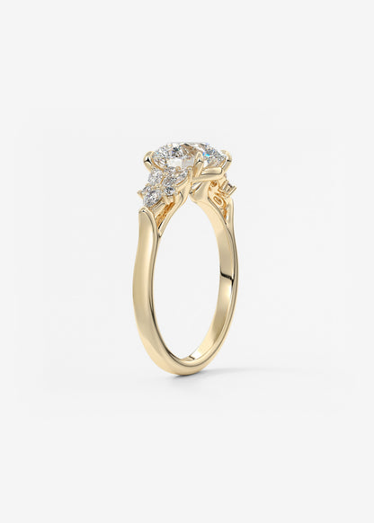 Round Cluster Lab Grown Diamond Engagement Ring