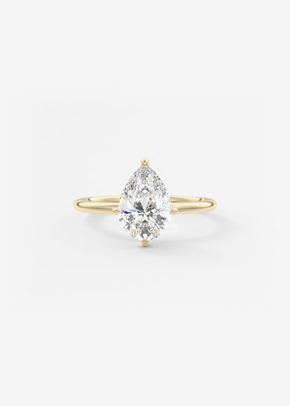 Pear Solitaire Lab Grown Diamond Engagement Ring
