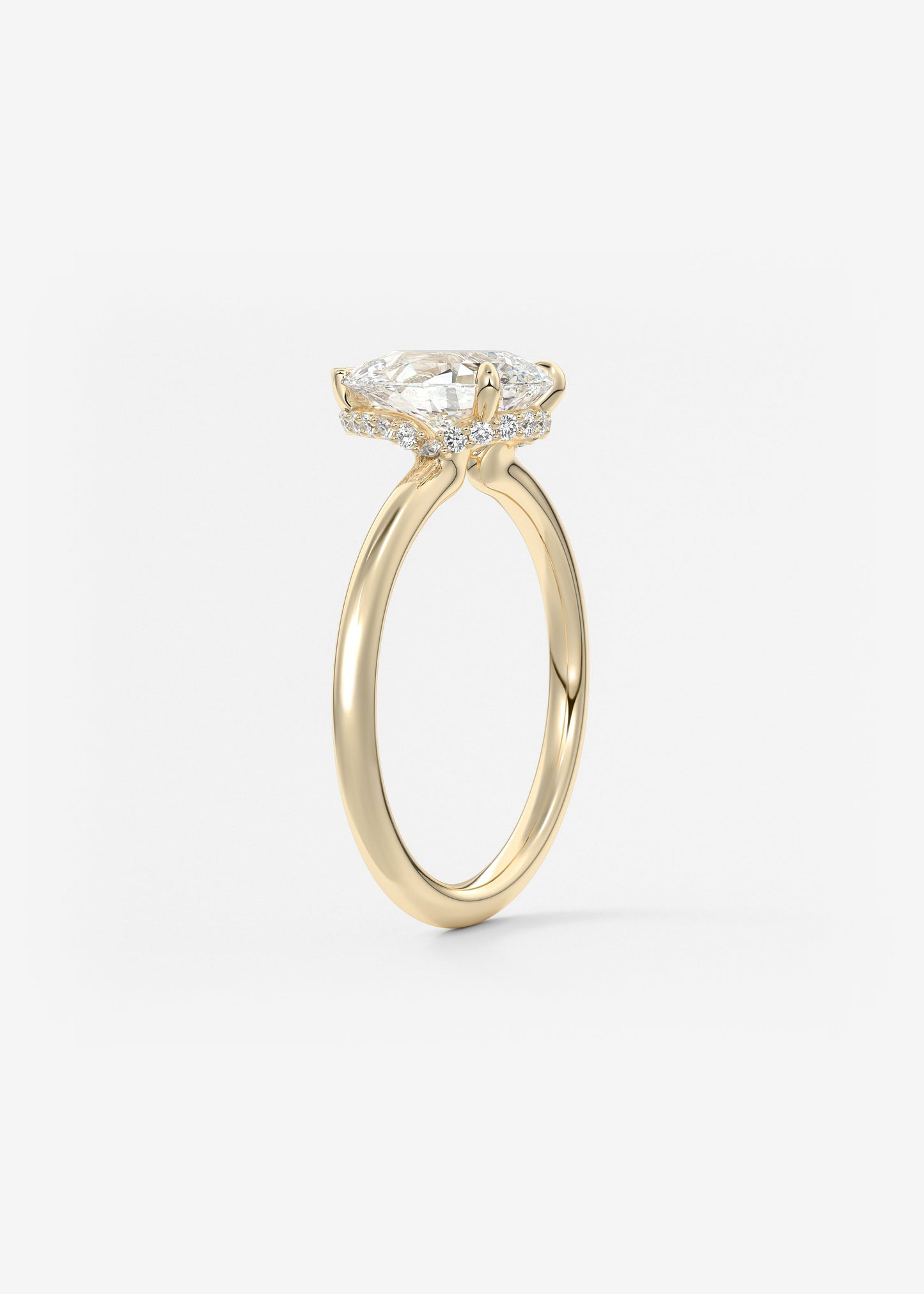 Pear Hidden Halo Lab Grown Diamond Engagement Ring
