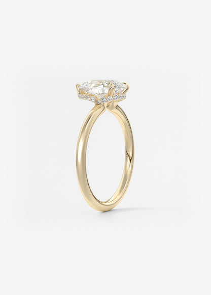 Pear Hidden Halo Lab Grown Diamond Engagement Ring