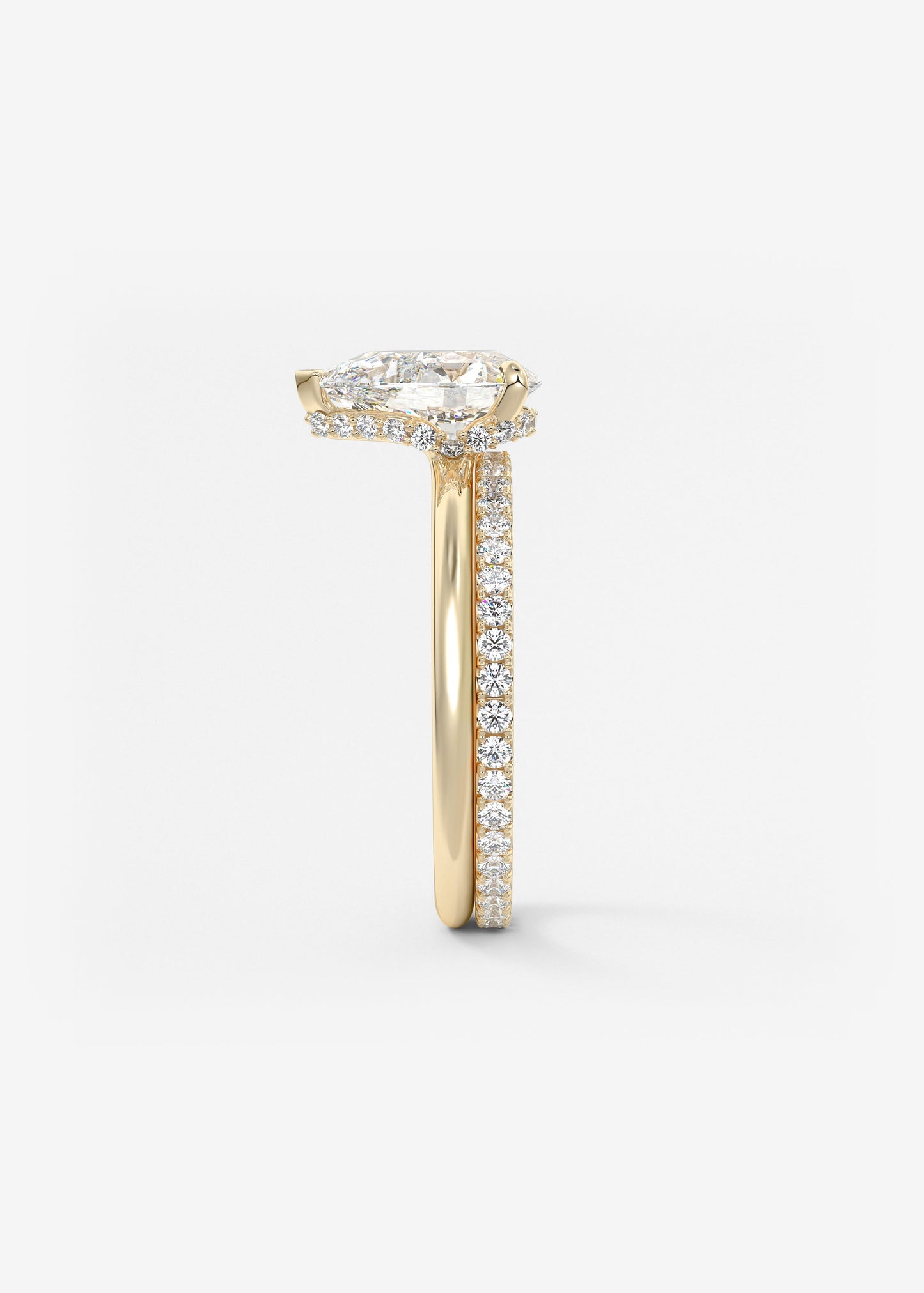 Pear Hidden Halo Lab Grown Diamond Engagement Ring