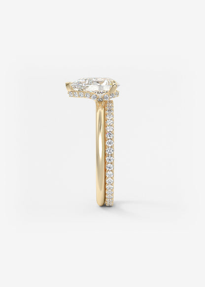 Pear Hidden Halo Lab Grown Diamond Engagement Ring
